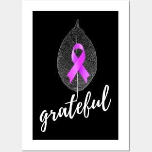 LEAVE PURPLE RIBBON GRATE ALZHEIMER AWARENESS Gift Posters and Art